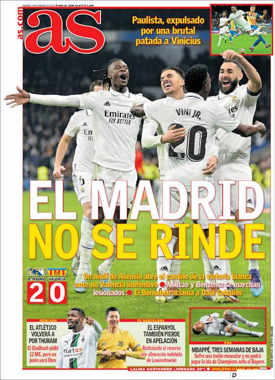 Imagen del artículo:🗞️Madrid agridulce: tumba al Valencia pero pierde a Benzema y Militao