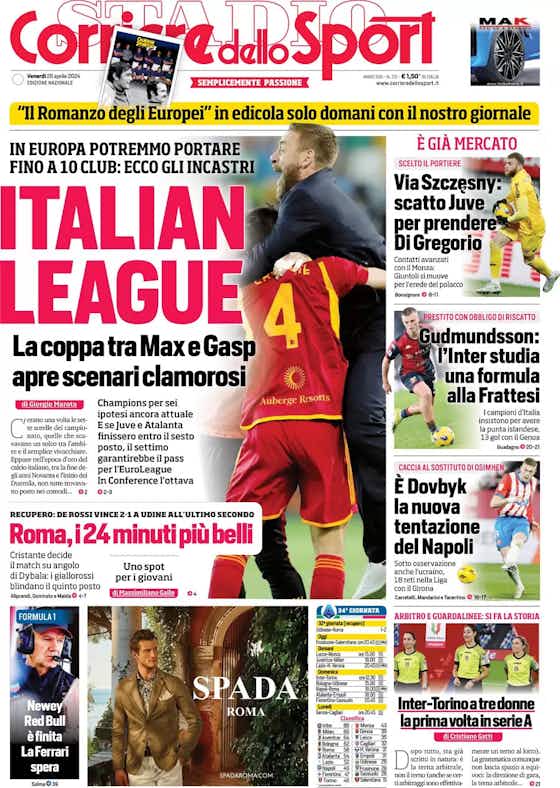 Image de l'article :Rassegna stampa Juve: prime pagine quotidiani sportivi – 26 aprile