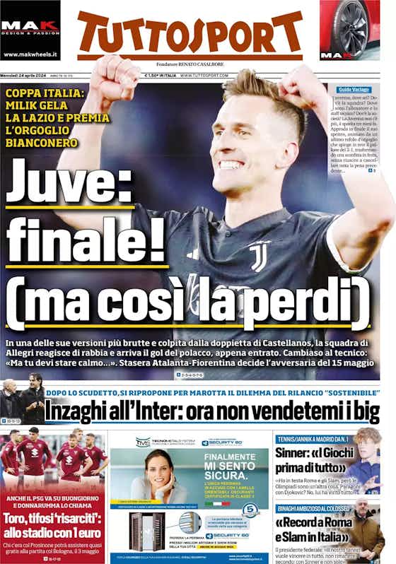 Article image:Rassegna stampa Juve: prime pagine quotidiani sportivi – 24 aprile