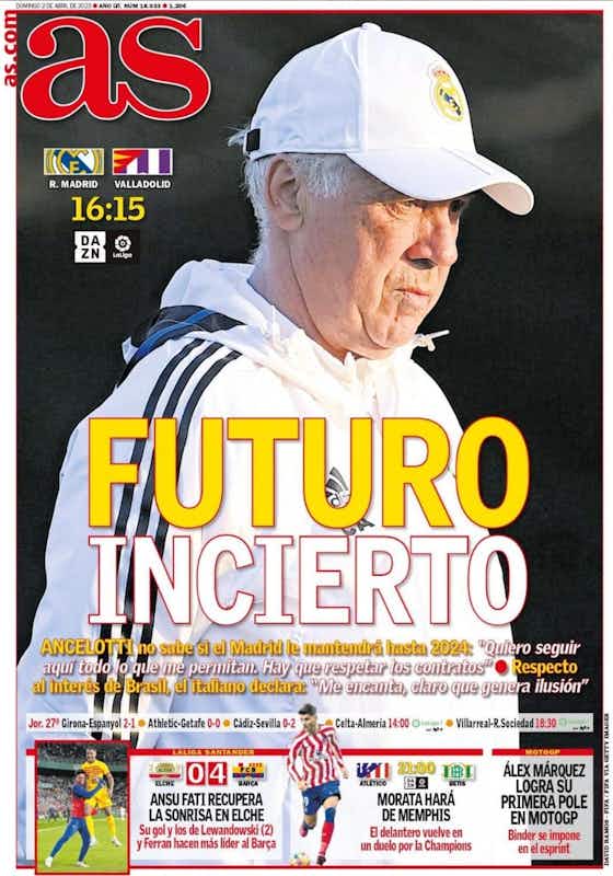 Imagen del artículo:🗞 Las portadas: La goleada del Barça, futuro incierto de Ancelotti...