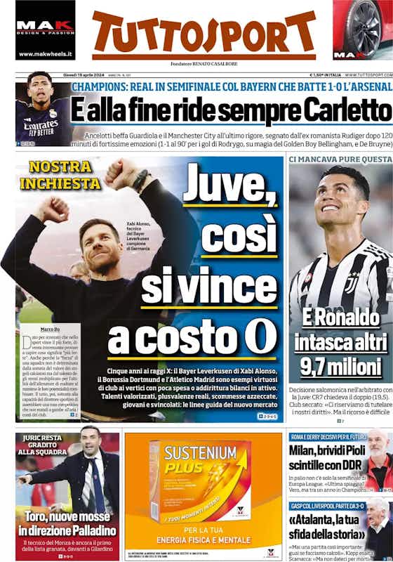 Image de l'article :Rassegna stampa Juve: prime pagine quotidiani sportivi – 18 aprile