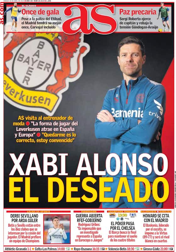 Article image:🗞️ Portadas del día: Nacho, Xabi Alonso y las "semis" del Barça femenino