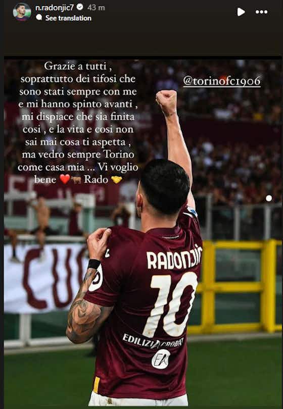 Article image:Radonjic salutes Torino ahead of Mallorca transfer