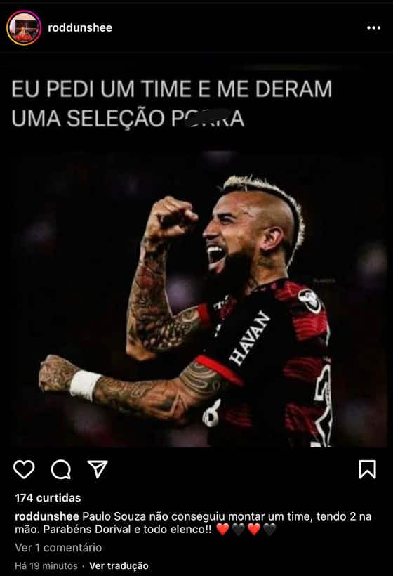 Imagem do artigo:Dirigente do Flamengo alfineta Paulo Sousa e elogia Dorival Júnior