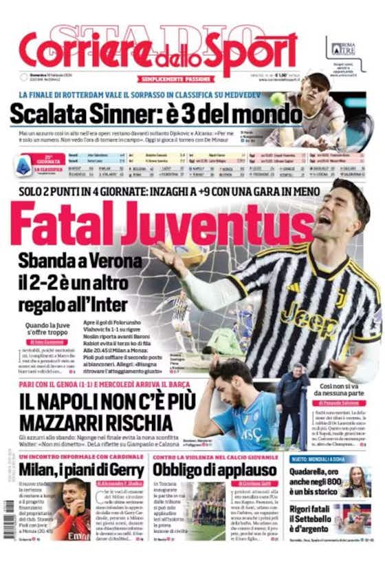 Article image:Today’s Papers – Allegri makes Inter happy, Juve disappear, Napoli are no more