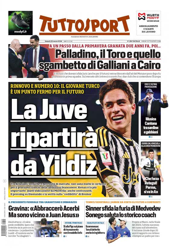Immagine dell'articolo:Rassegna stampa Juve: prime pagine quotidiani sportivi – 29 marzo