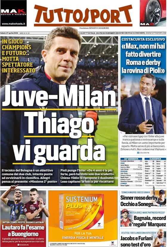 Article image:Rassegna stampa Juve: prime pagine quotidiani sportivi – 27 aprile