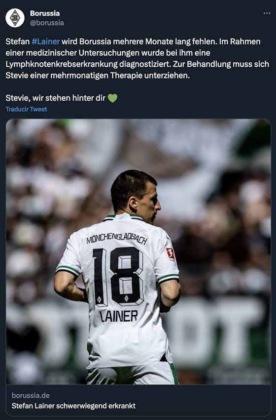 Imagen del artículo:🚨 Lainer, del Borussia Mönchengladbach, sufre un cáncer linfático
