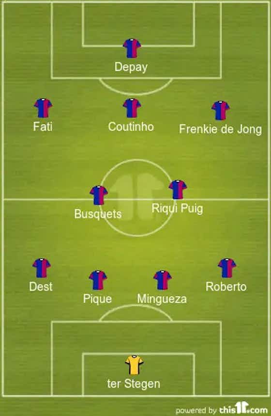 Article image:Roberto, Fati And Riqui Puig To Start | 4-2-3-1 Barcelona Predicted Lineup Vs Valencia
