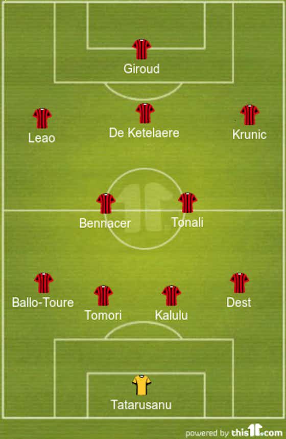 Article image:Kalulu And Krunic To Start | 4-2-3-1 AC Milan Predicted Lineup Vs Chelsea