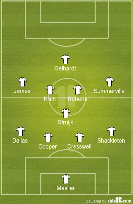 Article image:Gelhardt And Cresswell To Start | Predicted 4-1-4-1 Leeds United Lineup Vs Arsenal