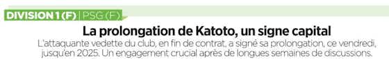 Image de l'article :Revue de presse : Katoto prolonge, Kimpembe estimé par Paris à 50 M€, Galtier arrive lundi