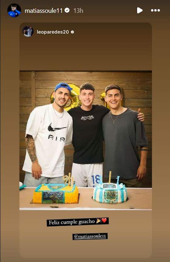Article image:Pictures: Roma stars Dybala and Paredes attend Soulé birthday party
