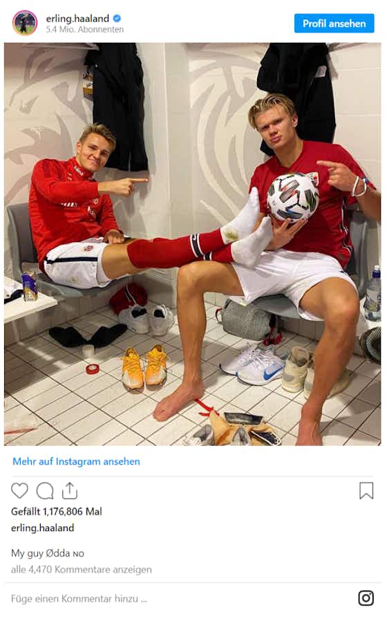 Artikelbild:Ass im Ärmel: Haaland-Kumpel Ödegaard soll BVB-Stürmer zu Real locken
