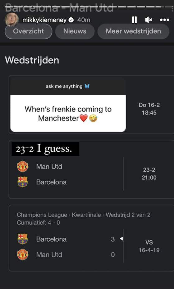 Article image:Frenkie de Jong’s partner’s hilarious response to a Manchester United fan amid links