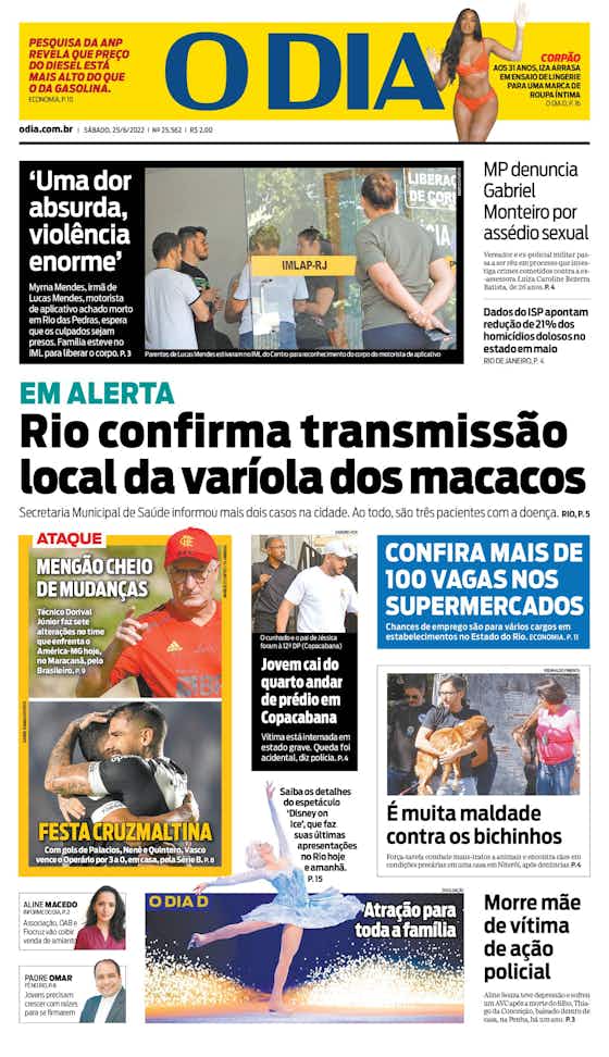 Imagem do artigo:“Ninguém segura o Vascão” Veja as capas dos jornais após Vasco 3 x 0 Operário