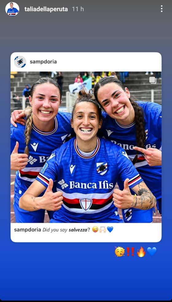 Immagine dell'articolo:Sampdoria Women, la gioia di Talia DellaPeruta per la salvezza – FOTO
