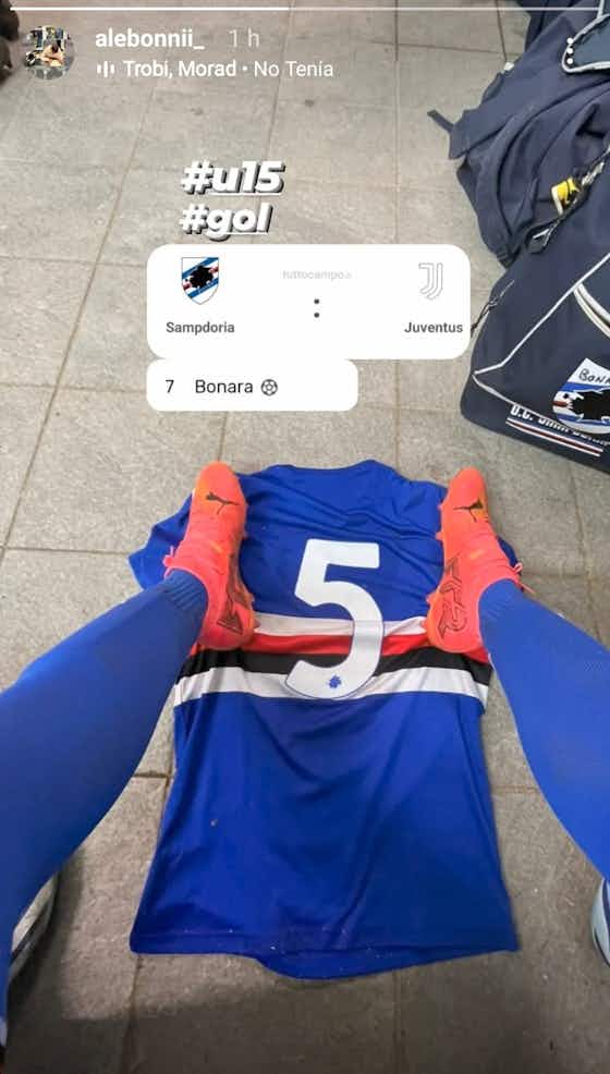 Immagine dell'articolo:Sampdoria Under 15, la foto di Alessandro Bonara della maglia dopo il gol alla Juventus