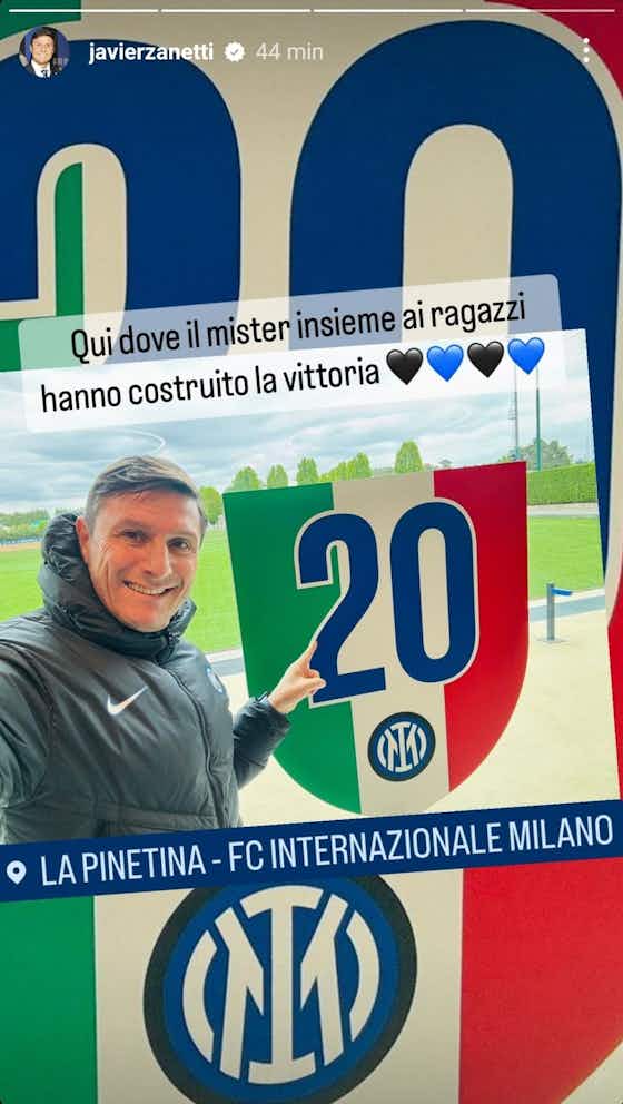 Immagine dell'articolo:Scudetto Inter, Zanetti esulta ancora sui social: la storia Instagram fa impazzire i tifosi – FOTO