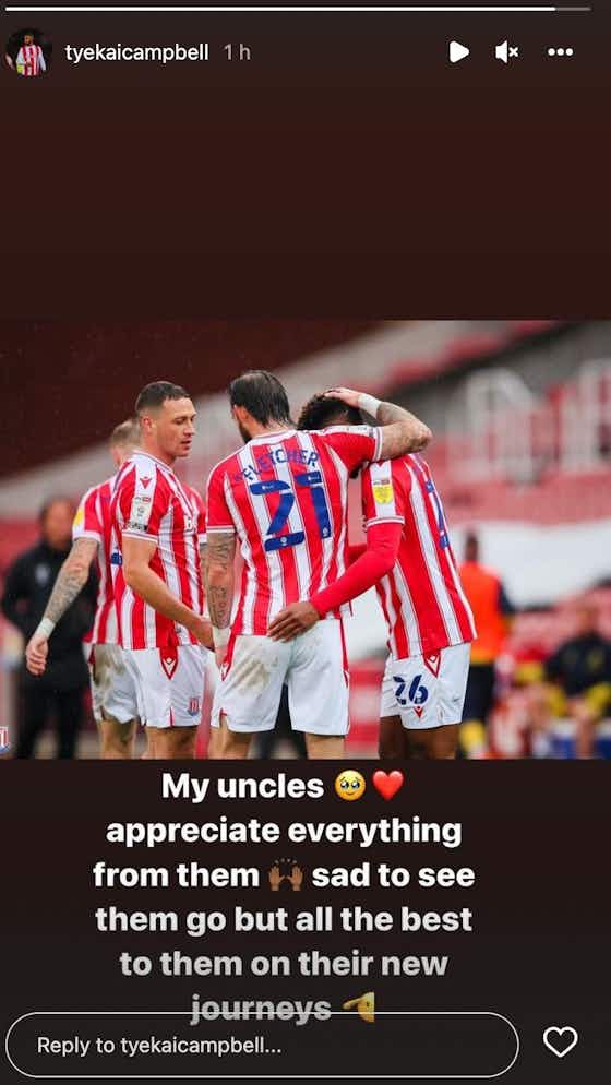 Article image:Tyrese Campbell reacts to Stoke City decision on Steven Fletcher and James Chester