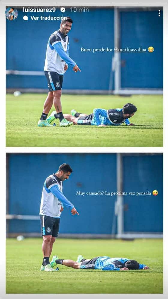 Imagen del artículo:El particular "duelo" y las burlas entre Luis Suárez y Mathías Villasanti en Grêmio