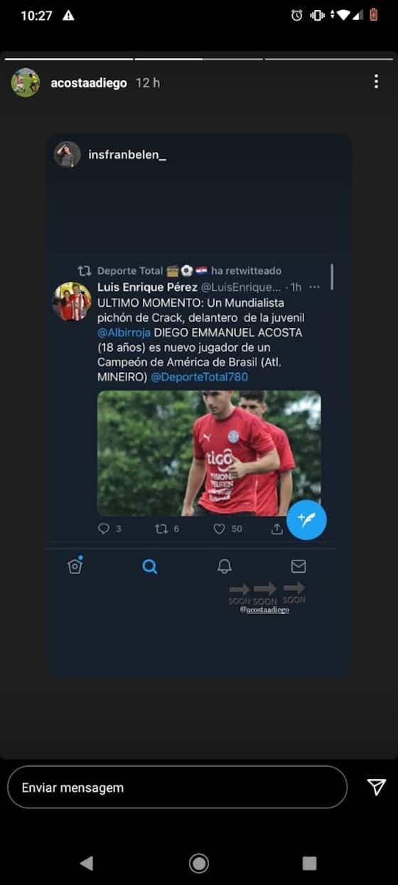 Imagem do artigo:Atlético-MG se aproxima da contratação do paraguaio Diego Acosta, de 18 anos
