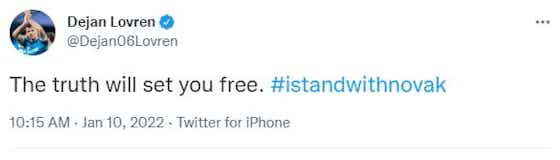 Article image:Former Liverpool star shares controversial Novak Djokovic tweet