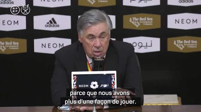 Image d'aperçu pour Supercoupe d’Espagne - Ancelotti : "Mes joueurs ne pensent pas qu'ils sont les plus beaux"