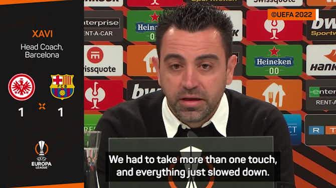 Preview image for Xavi blames Frankfurt pitch for Barca draw