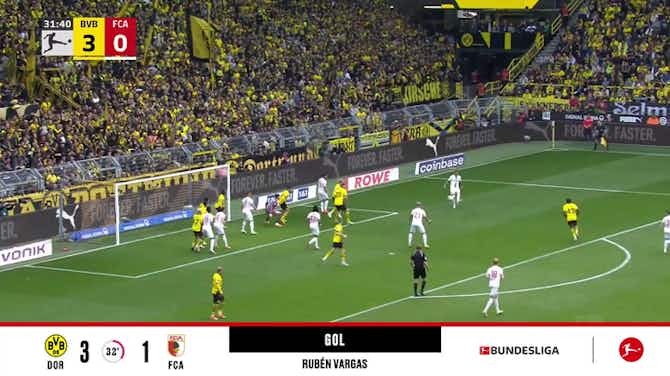 Imagem de visualização para Borussia Dortmund - Augsburg 3 - 1 | GOL - Rubén Vargas