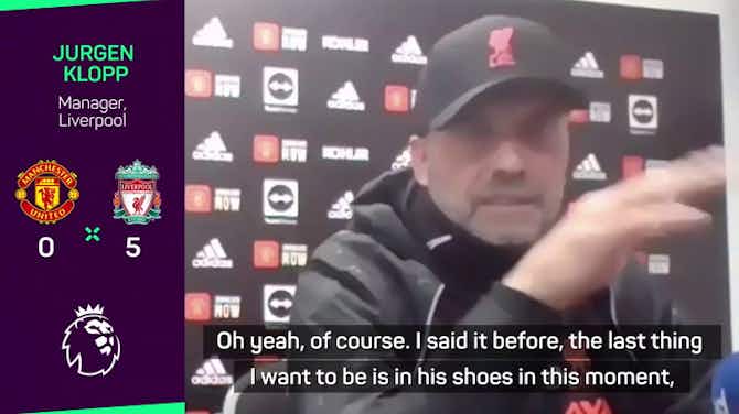 Preview image for Klopp 'wouldn't want to be in Solskjaer's shoes' after dominating United win