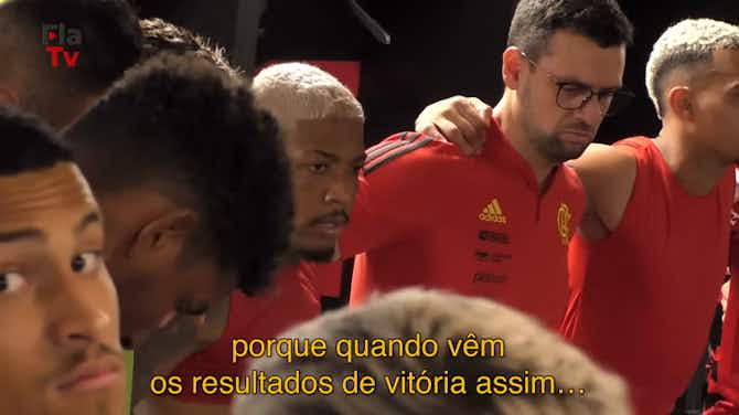 Imagem de visualização para Marinho discursa no vestiário após goleada do Fla; bastidores