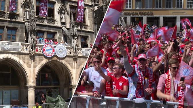 Vorschaubild für Meisterfeier: Bayern-Fans feiern Lewandowski mit Sprechchören