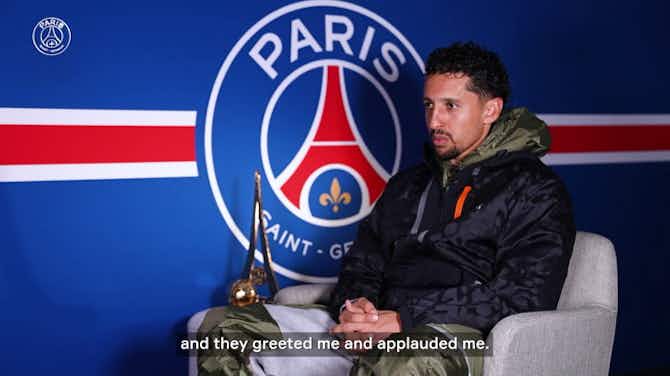 Anteprima immagine per Marquinhos speaks on "special moment" after setting PSG appearance record