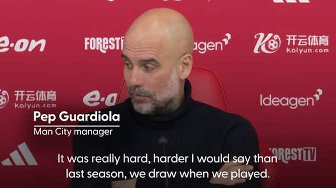 Image d'aperçu pour Man City helped by dry ground in Nottingham Forest win, says Guardiola