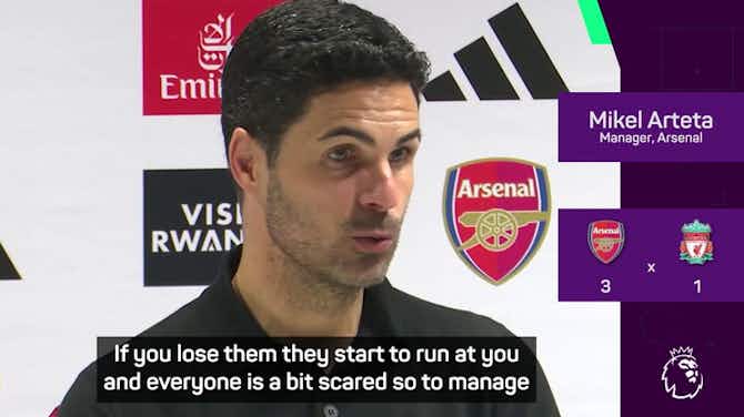 Preview image for Arteta told players they needed to 'suffer' to beat Liverpool