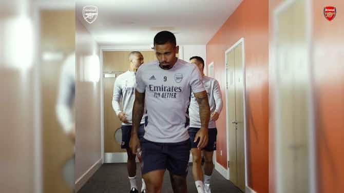 Preview image for Gabriel Jesus, Marquinhos and Martinelli in the gym ahead of Tottenham clash