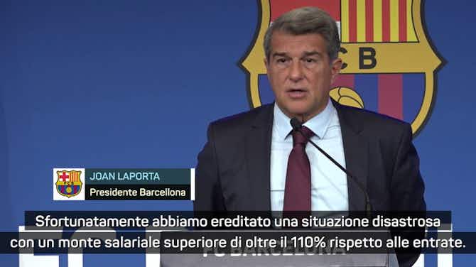 Anteprima immagine per Addio Messi, Laporta accusa Bartomeu: "Ereditata situazione disastrosa. Il club viene prima di Leo"