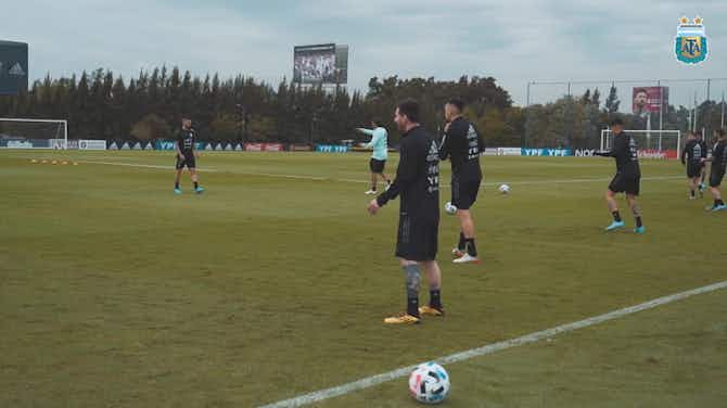 Preview image for Messi joins Argentina teammates in training