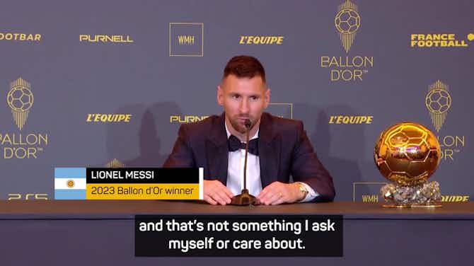 Anteprima immagine per Messi not bothered by GOAT talks after eighth Ballon d'Or win