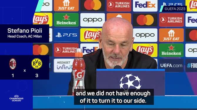 Anteprima immagine per Pioli 'not satisfied' after Champions League defeat