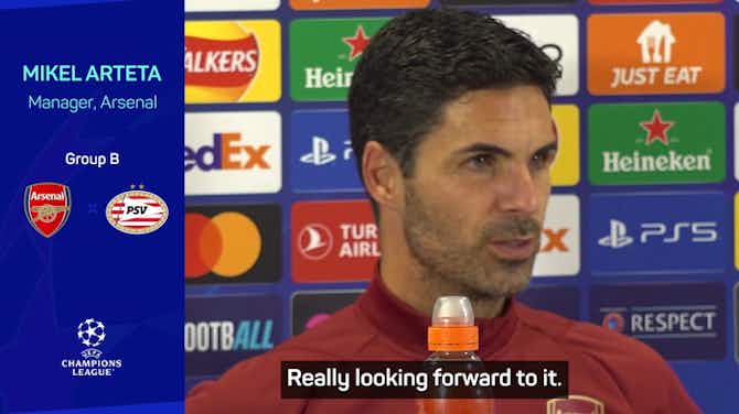Anteprima immagine per Arteta 'proud and excited' ahead of Arsenal's UCL return