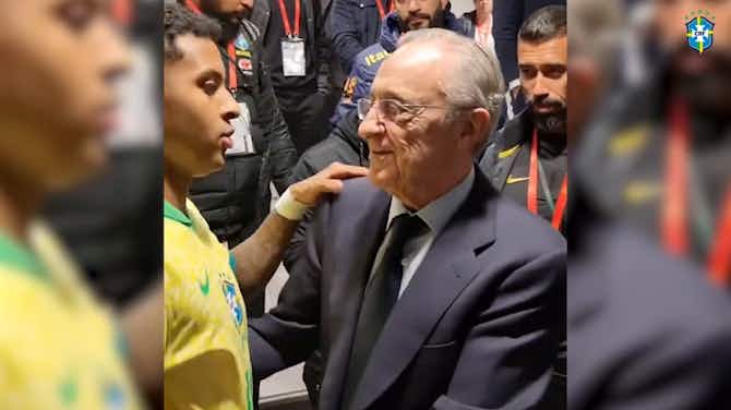 Image d'aperçu pour Endrick rencontre Florentino Pérez après Espagne-Brésil