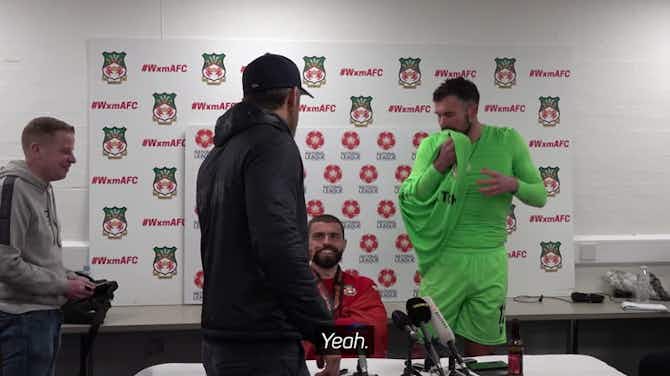 Preview image for Ryan Reynolds asks for Ben Foster's jersey after Wrexham promotion