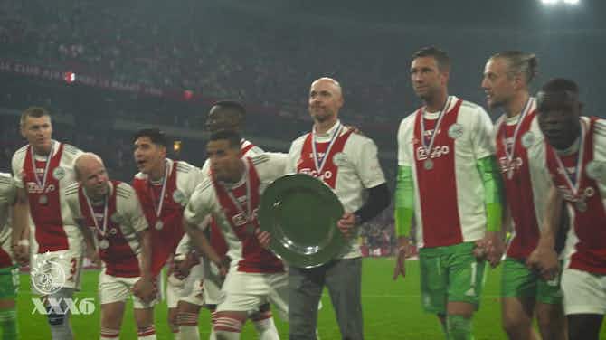 Preview image for Ten Hag and Ajax stars celebrate Eredivisie title win