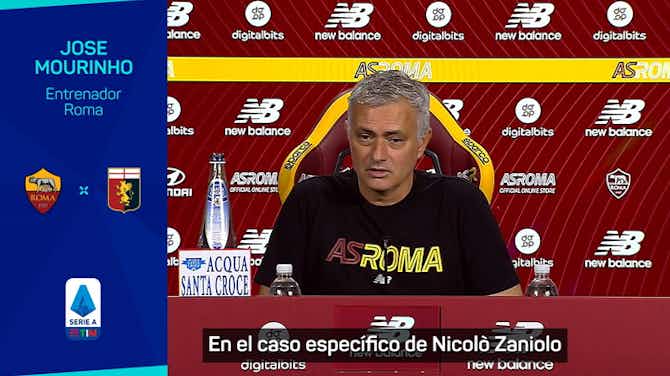 Imagen de vista previa para Mourinho: "Zaniolo seguirá en la Roma hasta 2024. Viña ha llegado feliz"