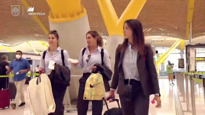 Vorschaubild für The Spanish women’s national team arrive in Italy