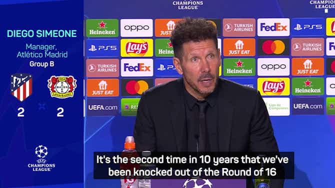 Preview image for Simeone calls Champions League elimination 'difficult' and 'unexpected'