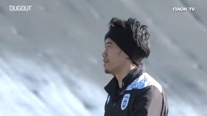 Imagen de vista previa para El primer entrenamiento de Shinji Kagawa con el PAOK