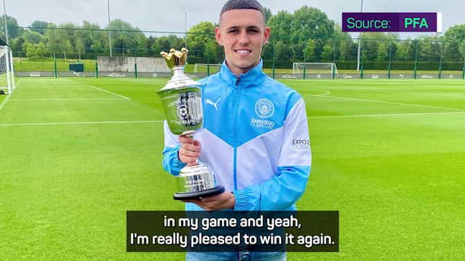 Preview image for Foden happy with consistency after winning PFA Young Player of the Year